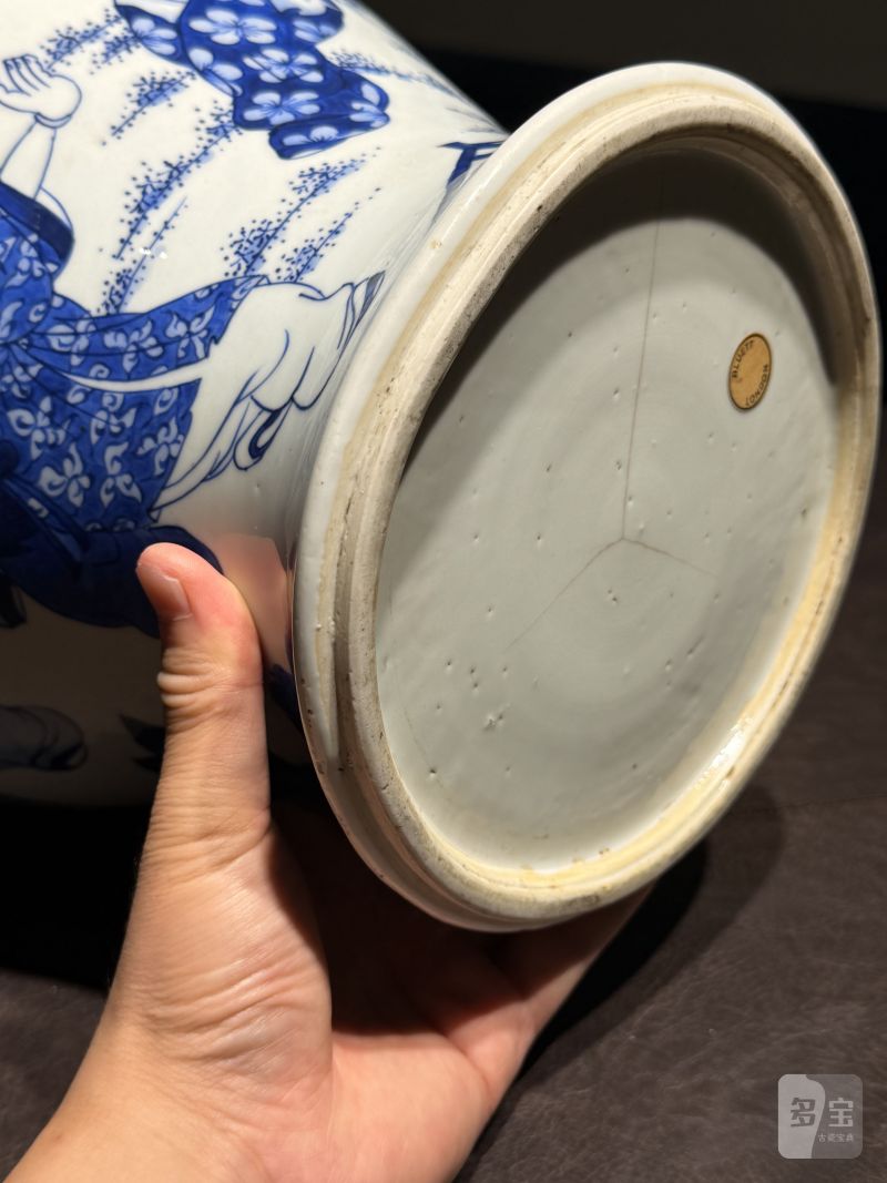 清康熙 青花婴戏图大罐 - 图20